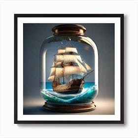 Ship In A Bottle 3 Art Print