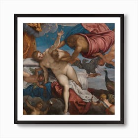 The Origin Of The Milky Way, Jacopo Tintoretto Square Art Print