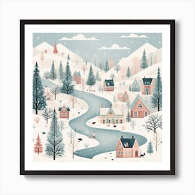 Winter Village 9 Art Print