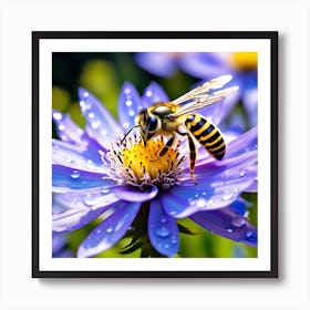 Bee On A Flower Art Print