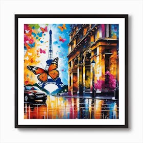 Butterfly In Paris 2 Art Print