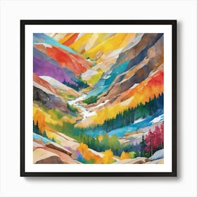 Colourful Abstract Rocky Mountain National Park Usa Art print Art Print