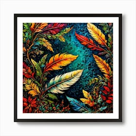 Colorful Feathers 8 Art Print