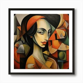 Cubism Portuguese Woman 02 Art Print