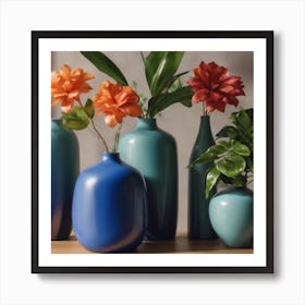 Abstract floral vases Art Print