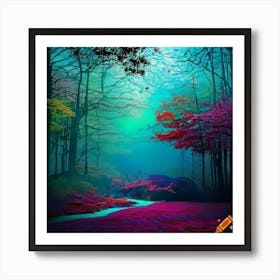 Craiyon 221224 Surreal And Enchanting Scenery With Vibrant Colors Art Print