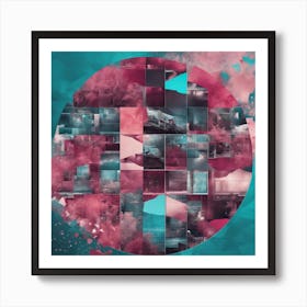 Abstract Painting, Made With Various Items, In The Style Of Collaged, Constructions, Color Splash, M (9) Art Print