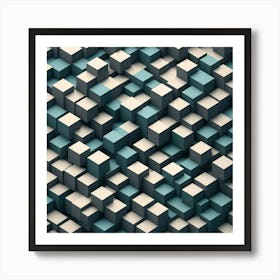 Abstract Cubes 7 Art Print