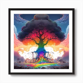 Rainbow Tree Art Print