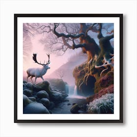 Deer In The Forest 40 Art Print