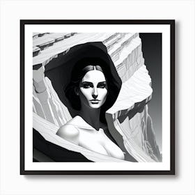 Woman In A Cave 3 Art Print