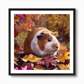 Autumn Guinea Pig Art Print