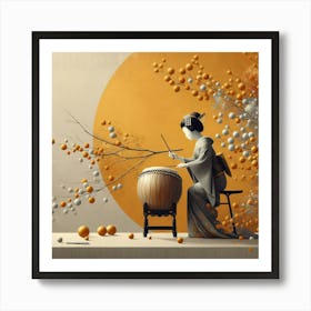 Geisha Creative Illustration Artwork 46 Art Print