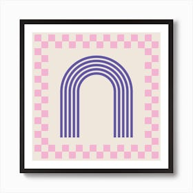 Chess Rainbow Purple And Pink Square Art Print