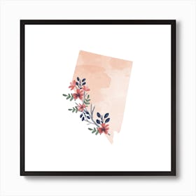 Nevada Watercolor Floral State Art Print