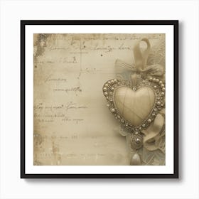 Shabby Chic Heart Art Print