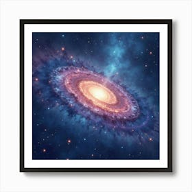 Watercolor Galaxy With Shimmering Star Patterns 1 Art Print