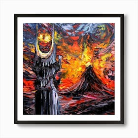 Lord Of The Rings Starry Night Van Gogh Painting Art Print