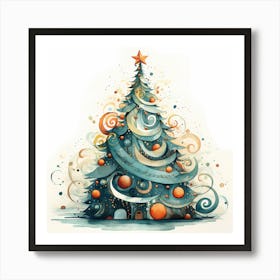 Charming Yuletide Brushstrokes 2 Art Print