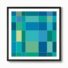 Blue Squares Art Print