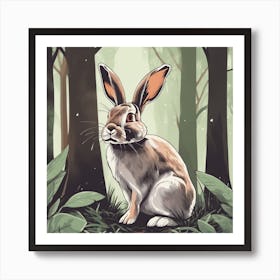 Rabbit In The Woods 72 Art Print