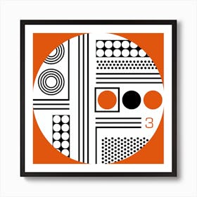 Orange Mid Century Geometric Print Art Print