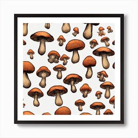 Mushrooms As A Logo Art Print