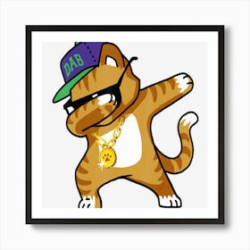 Dabbing Cat Funny Dab Hip Hop Dabbing Kitty Art Print