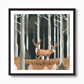 Deer In The Woods 11 Art Print