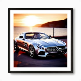 Mercedes Benz Car Automobile Vehicle Automotive German Brand Logo Iconic Luxury Prestige (2) Art Print