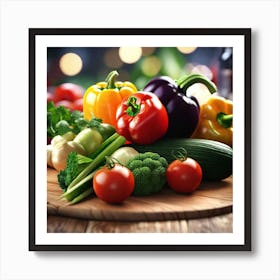 Vegetables On A Cutting Board Art Print