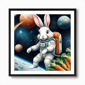 Rabbit In Space 11 Art Print