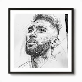 Portrait Of A Soccer Player Art Print