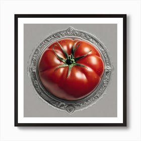 Tomato On A Plate Art Print