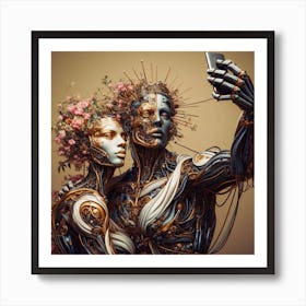 Robot Couple 4 Art Print