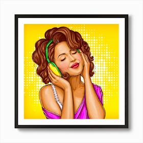 Pop Art Music Girl Art Print