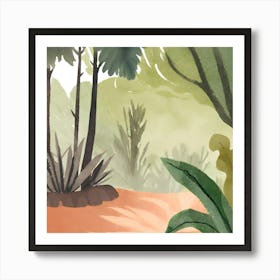 Watercolor Illustration Of A Jungle Art Print