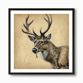 Deer Head 27 Art Print