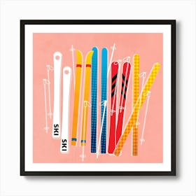 Ski Poles Art Print