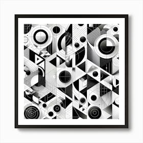 Black and White Abstract Art 291 Art Print