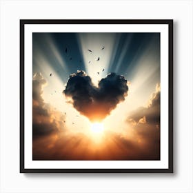 Heart Shaped Clouds Art Print