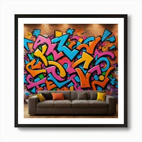 Urban Art Revolution: Graffiti on Brick Art Print