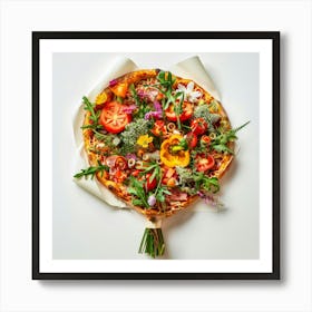Pizza With Vegetables Art Print