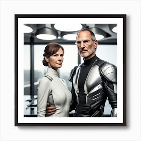 Man And Woman In Space 1 Art Print