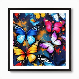 Colorful Butterflies 64 Art Print