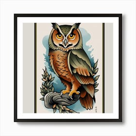 Owl Tattoo Art Print