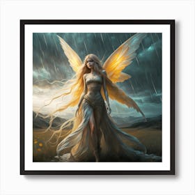 Fairy In The Rain 1 Art Print