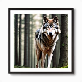 Wolf In The Forest 39 Art Print