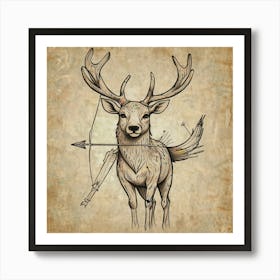 Deer With Bow And Arrow 8 Art Print