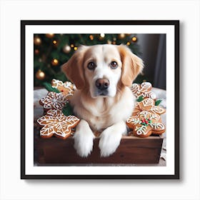 Festive Dog Art Print